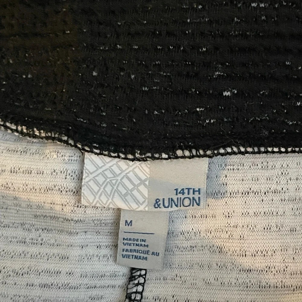 14th & UNION Size Medium Ottoman Jacquard Knit Pencil Skirt Black Pull-on NWT - Picture 7 of 8